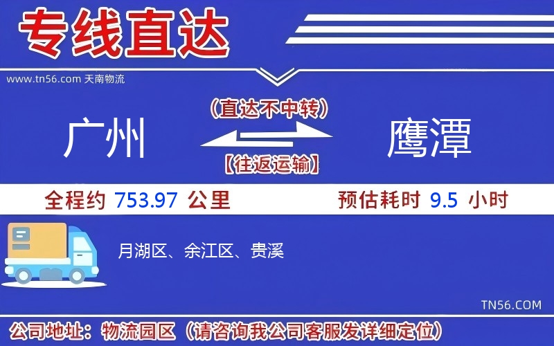 广州到鹰潭物流公司 广州到鹰潭物流公司