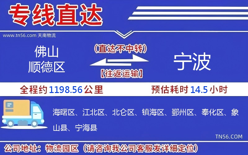 佛山顺德区到宁波物流公司 佛山顺德区到宁波物流公司