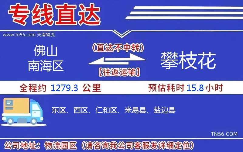 佛山南海区到攀枝花物流公司 佛山南海区到攀枝花物流公司