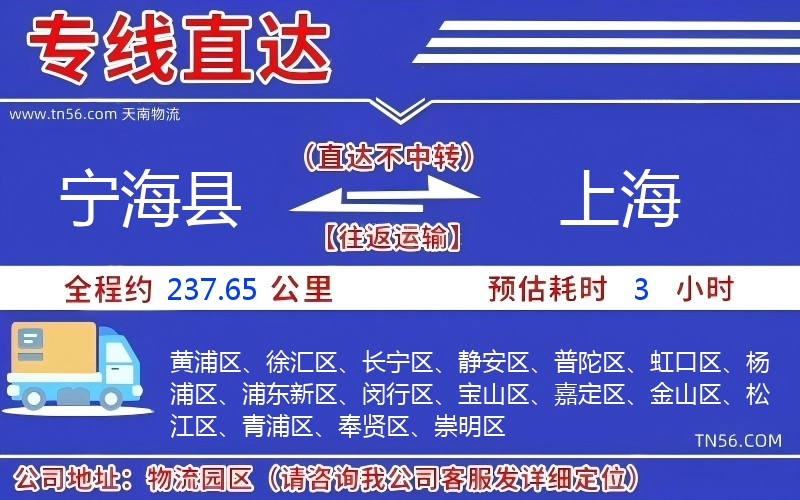 宁海县到上海物流公司 宁海县到上海物流公司