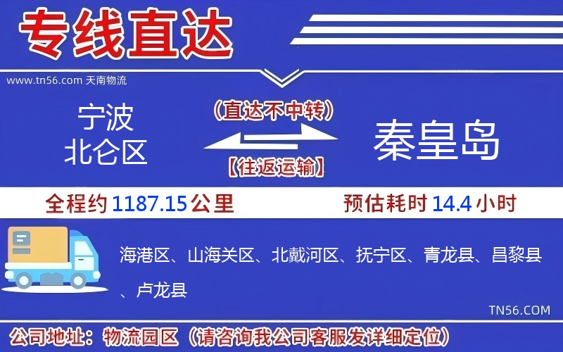 宁波北仑区到秦皇岛物流公司 宁波北仑区到秦皇岛物流公司