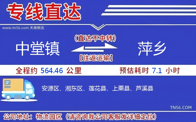中堂镇到萍乡物流公司