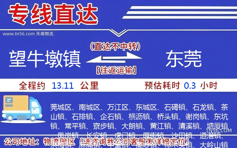 望牛墩镇到东莞物流公司 望牛墩镇到东莞物流公司